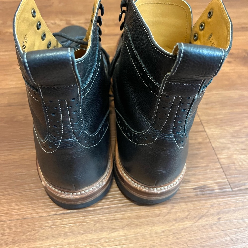 Stacy Adams Brockton Cap Toe Lace Boot 11D Black OLD MAN COMFORT pre-owned - Picture 7 of 11